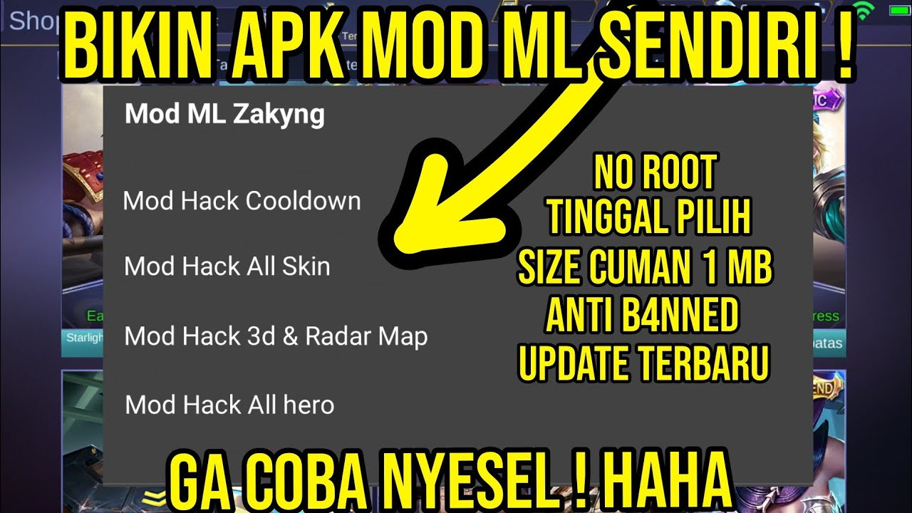 WOW! BIKIN APK MOD ML SENDIRI !!! SEMUA SKIN GRATIS