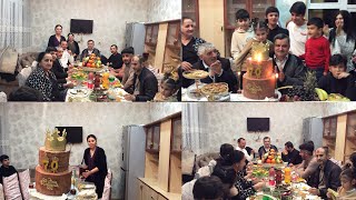 : We celebrated my father-in-law's 70th birthday\we decorated a magnificent cake and table
