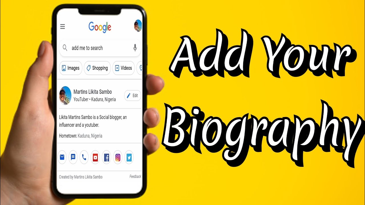 how to write your biography on google