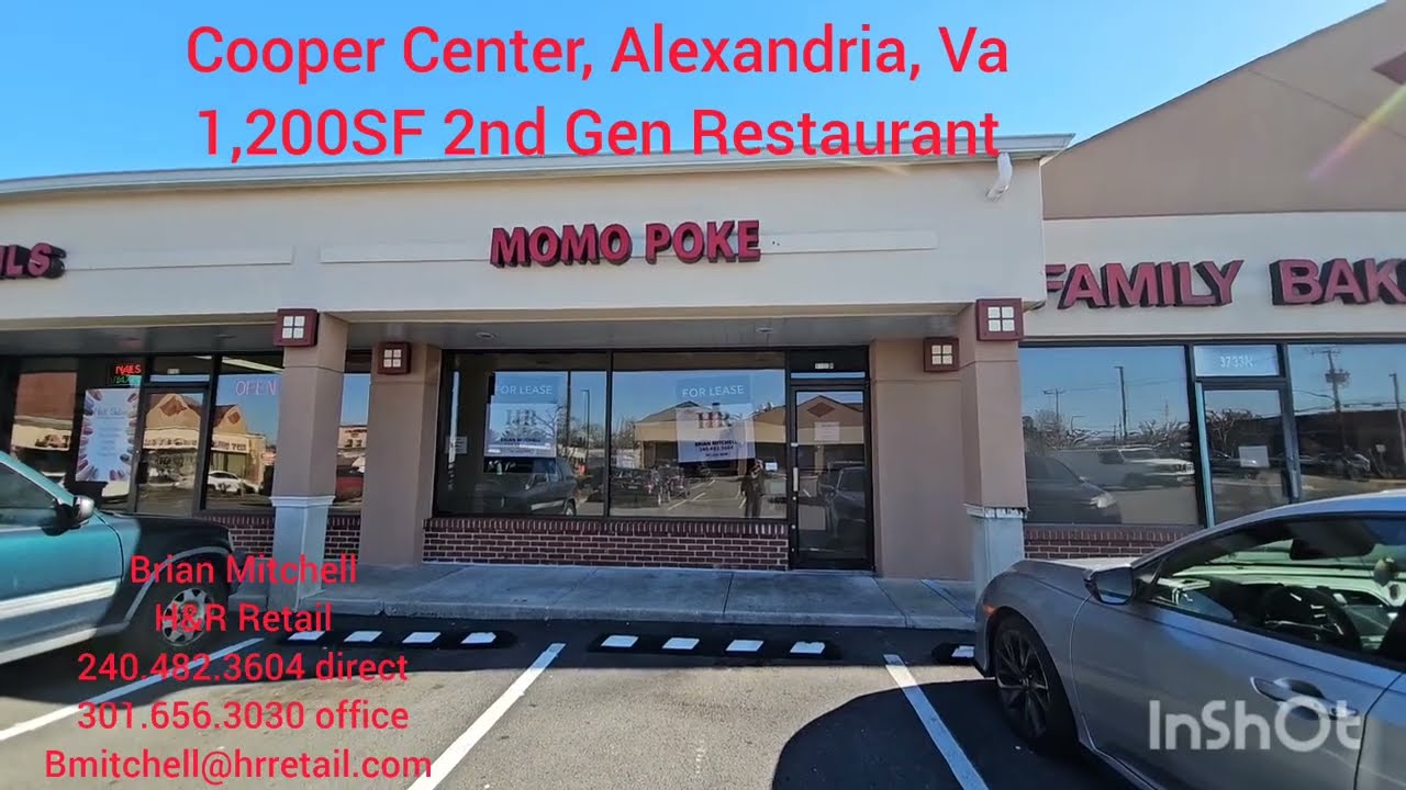 Leased-Cooper Center - 1,200sf 2nd Gen restaurant space Alexandria, VA Available for Lease