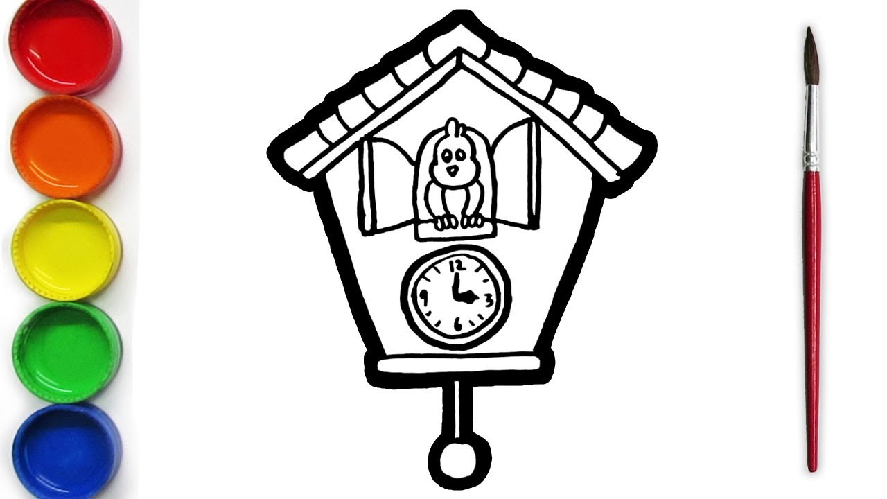 Drawing And Coloring Cuckoo Clock For