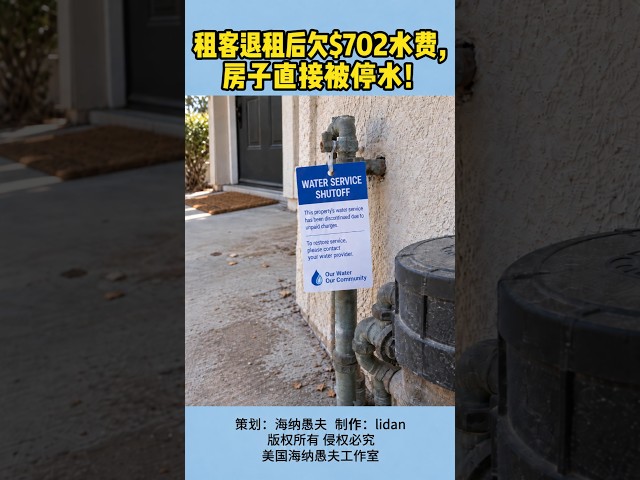 租客退租后欠$702水费，房子直接被停水！