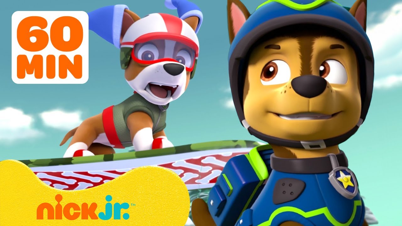 PAW Patrol Pups Extreme Sports Rescues! w/ Rocky, Zuma & Chase, 1 Hour  Compilation