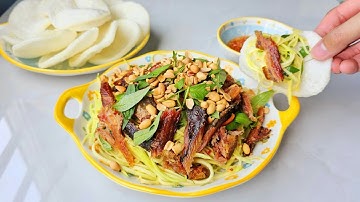 Món Gỏi Xoài Khô Cá Lóc Chua Ngọt - Món Ăn Ngon Mỗi Ngày