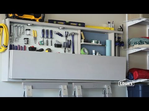 garage workbench and tool storage