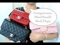 Mini, Small, M/L Chanel flap bag comparison