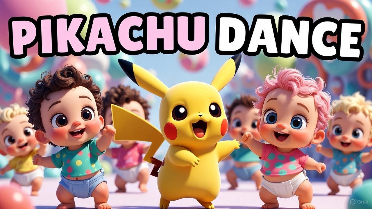 Pikachu Dance Song for Kids ⚡ | Cute Baby Dance Rhyme | 3D Animation