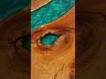 Handcrafted Walnut Table with Green Swirl Resin | Live Edge Masterpiece