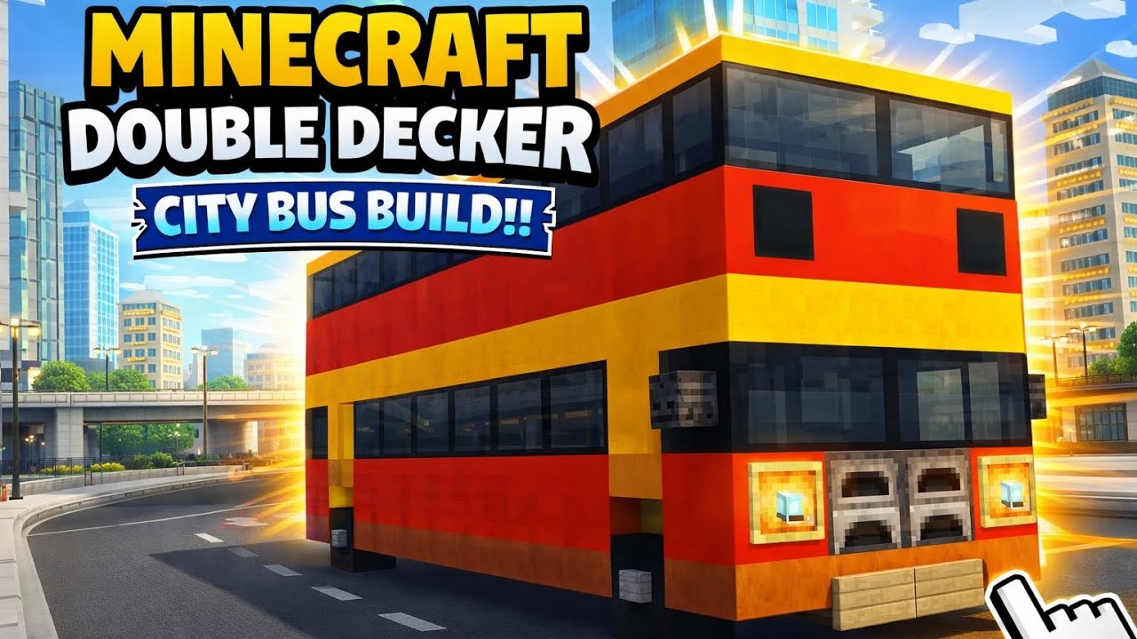Minecraft Red Bus How To Build Minecraft Double Decker City Bus Build 🚍 | Realistic City ...