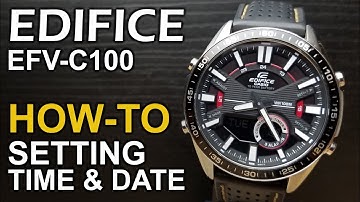 Casio Edifice EFV-C100 - Setting the Time & Date tutorial