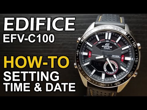 Casio Edifice EFV-C100 - Setting the Time & Date tutorial