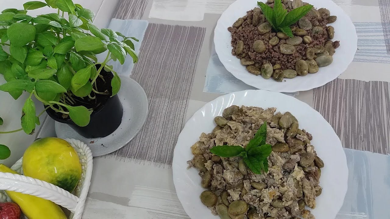 مفركة فول بنوعين (فول بلحمة و فول ببيض)