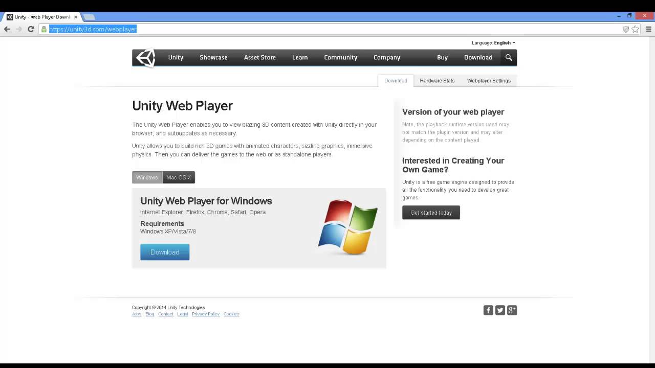 come scaricare unity web player