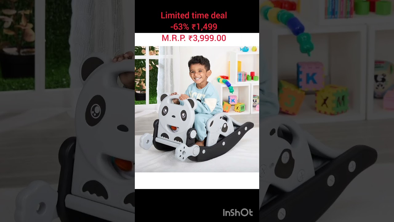 3-in-1Rocking Panda Slide with Baby Rocker,Chair link in description 