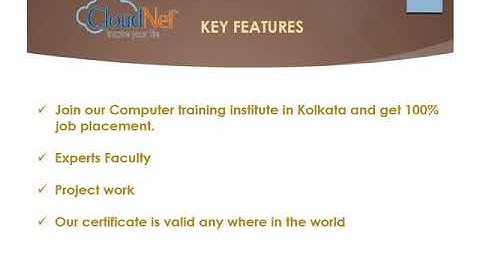 CloudNet is one of the best Computer training institute in Kolkata