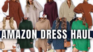 HUGE *Sweater Dress* Try-On Haul & Review from Amazon screenshot 1