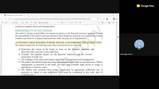 ADVANCE AUDIT AND ASSURANCE CHAPTER 4: PROFESSIONAL RESPONSIBILITY AND LIABILITY CLASS 1