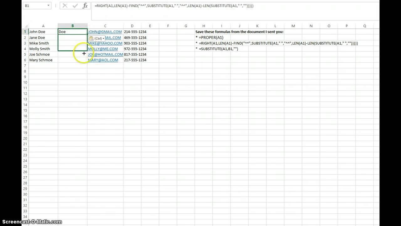 Formatting Names In Excel YouTube Formatting Names In Excel YouTube