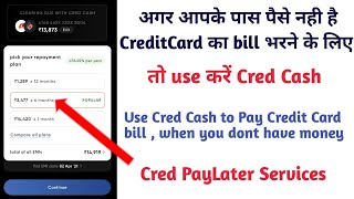 Cred Paylater Service Launched || Now Pay Credit Card bill from Cred Cash when you don't have money
