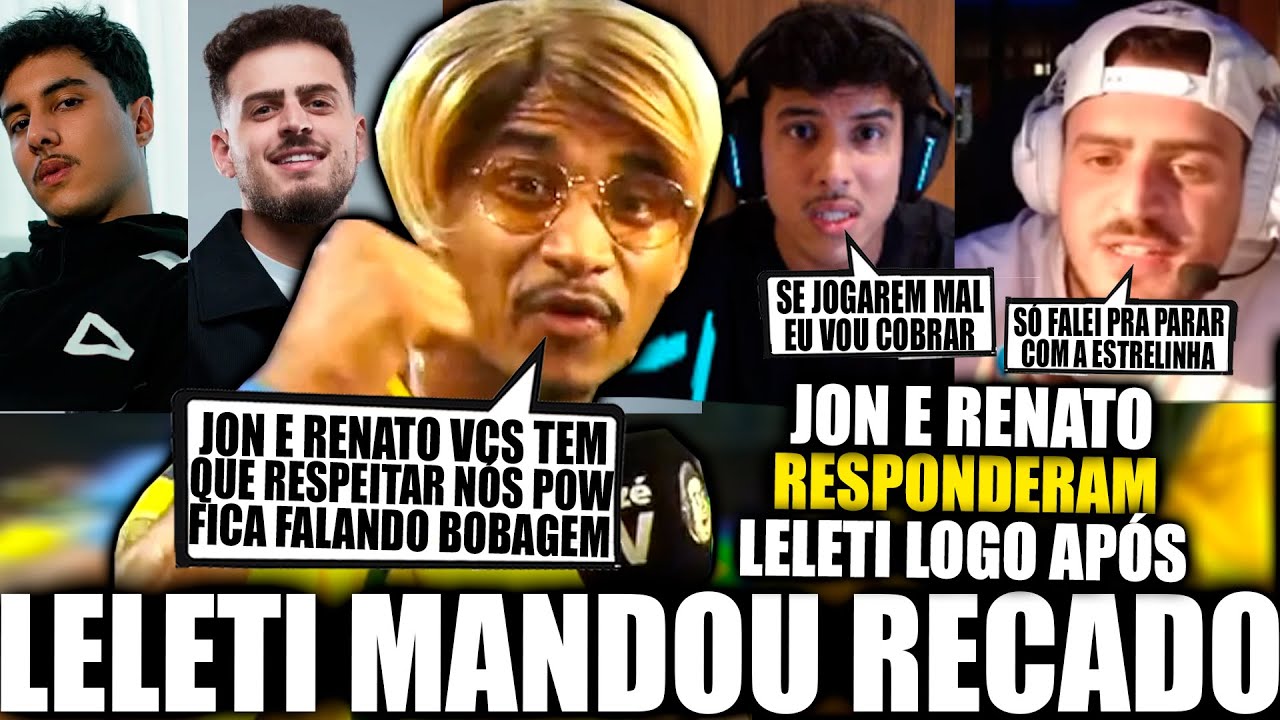 TRETA!😬LELETI MANDA RECADO PRA JON VLOGS E RENATO VICENTE APÓS SER CAMPEÃO MUNDIAL E ELE RESPONDE!