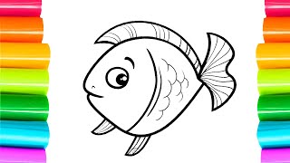 How to DRAW A FISH EASY Step by Step | Fish Drawing Easy | how to draw fish from beginners #drawing