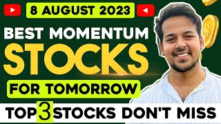 intraday stocks for tomorrow || 8 August 2023 || institutional trading