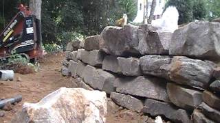 Time lapse dray stack retaining wall construction