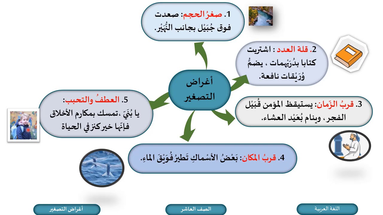 الصف العاشر اللغة العربية أغراض التصغير Youtube