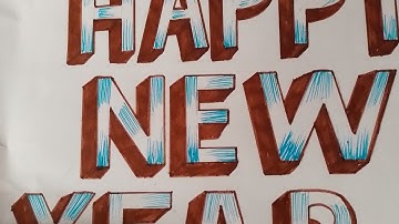 how to draw 3d happy new year step by step|easy drawing|#drawingtutorial