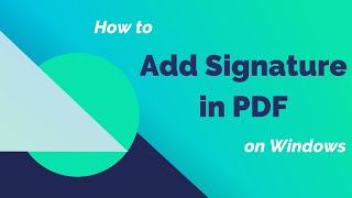 How to Add Signature in PDF on Windows | PDFelement 7