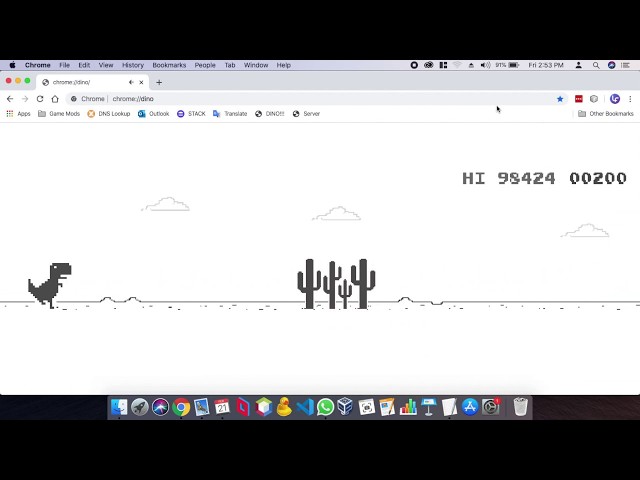 Chrome No Internet Dinosaur Jumping Game 