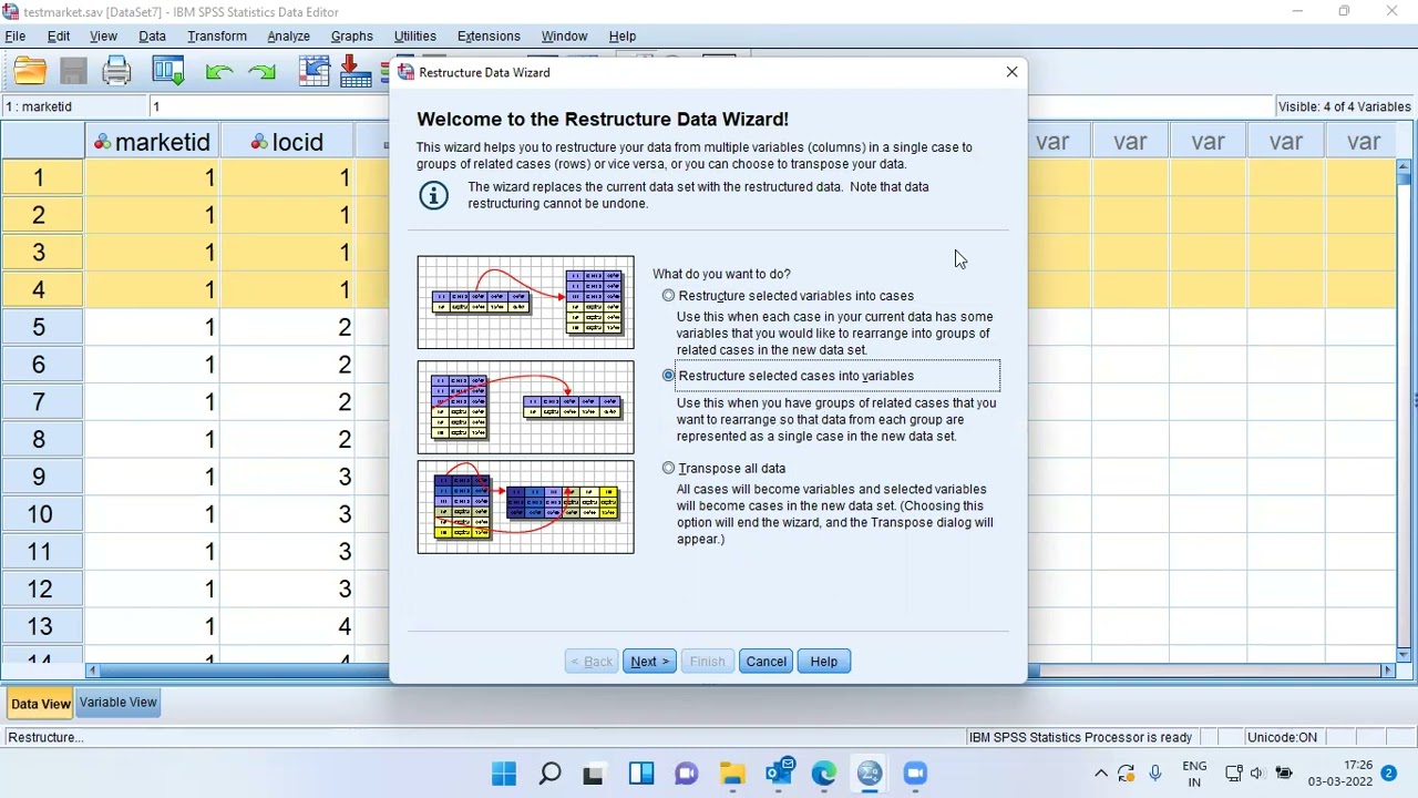 How to restructure the data in SPSS?