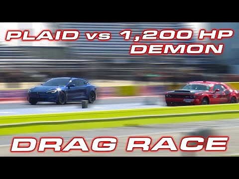 WHAT IT TAKES TO BEAT A PLAID? * Dodge Demon vs Tesla Model S Plaid * DragTimes vs Demonology Part 4
