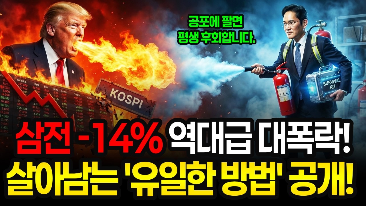 [검은 화요일] 코스피 -7.2% 역대급 폭락, 삼성전자 19만원 붕괴... 트럼프가 쏘아 올린 폭락장, 개미가 살아남는 유일한 방법 공개!