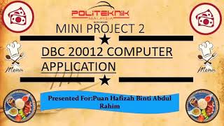 PowerPoint Restaurant Mini Project 2 DBC20012