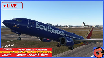 MSFS LIVE | IFLY B73M l Southwest Virtual Airline OPS l Boston - Nashville - Minneapolis - Denver