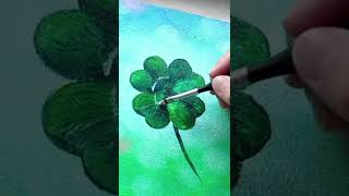 Painting a four leaf clover / acrylic painting tutorial for beginners