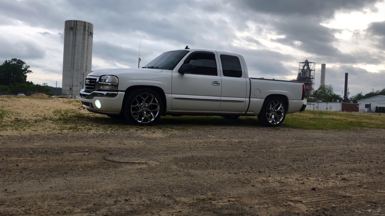 LOWERED GMC SIERRA 22" SNOWFLAKE WHEELS YouTube