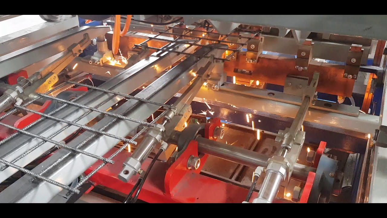 Сварка арматурных оголовков для изготовления ЖБИ свай - YouTube