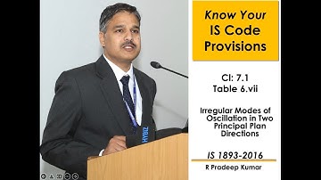 IS 1893-2016 (Part 1): Clause 7.1 Table 6 (vii) Irregular Modes of Oscillation