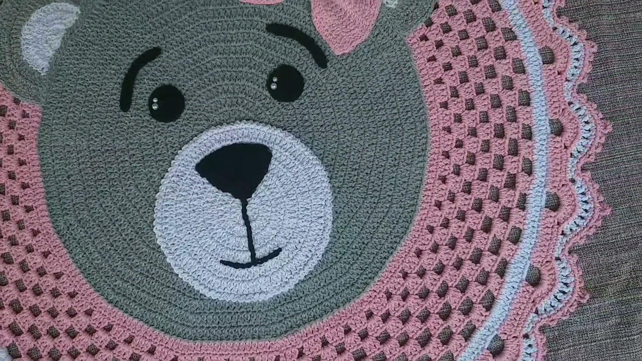 Tapete urso para quarto de menina. #tapeteurso #crochês #vlog #produção -  YouTube