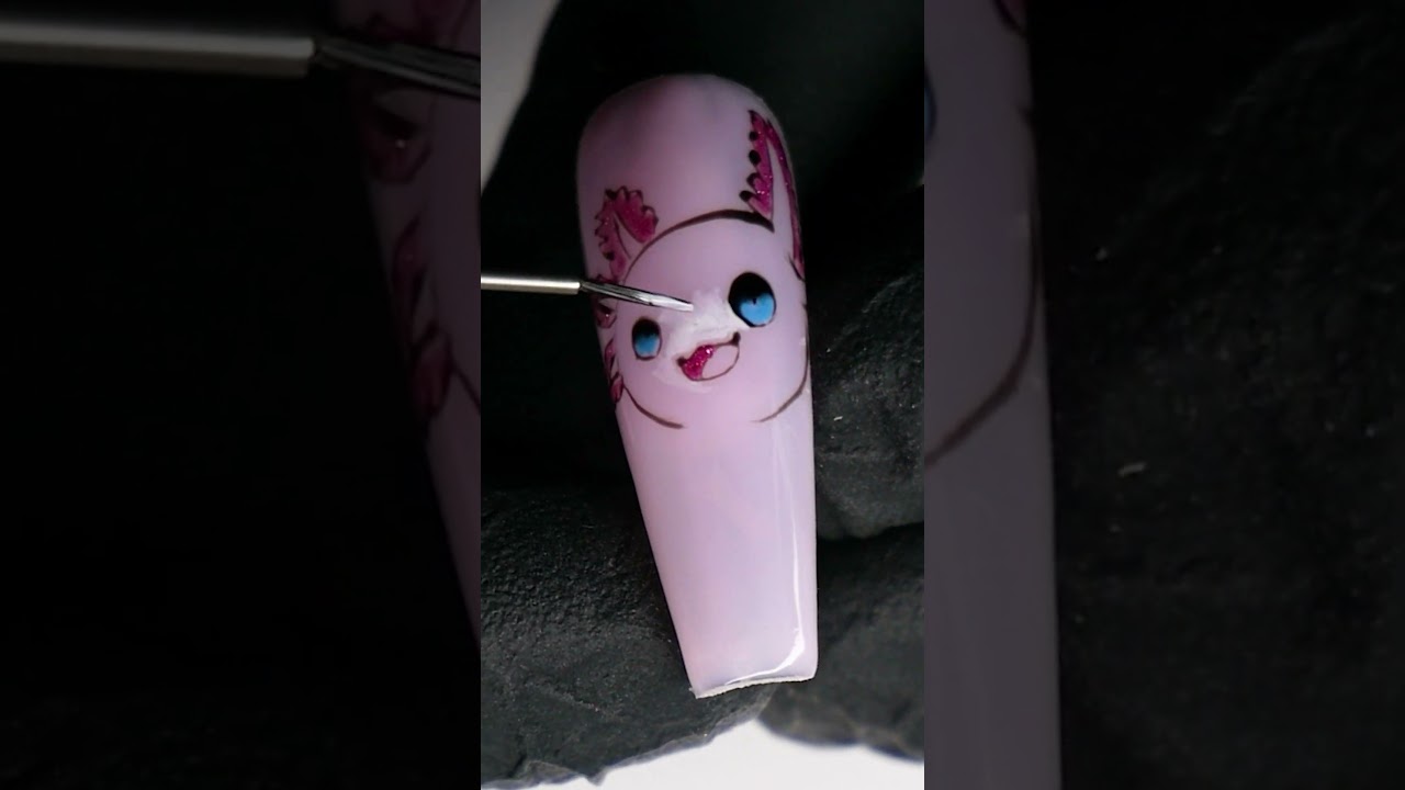 Hand-Painted Axolotl Nail Art Tutorial 🐠✨ | Adorable Kawaii Nails with Gotti Gel!