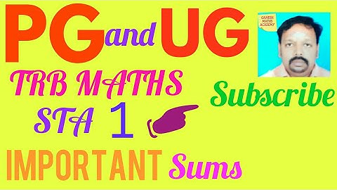 Pgtrb maths class--Statistics 1 (Probability)