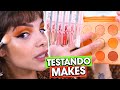 TESTANDO MAKES LACRADAS da MINHA CAIXA DE MAKES! | PALETA COLORIDA e mais!