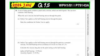 WPH11/01 | P79143A | U1 Jan 2026 | Q15 Explained | Edexcel IAL Physics | Unit 1: Mechanics