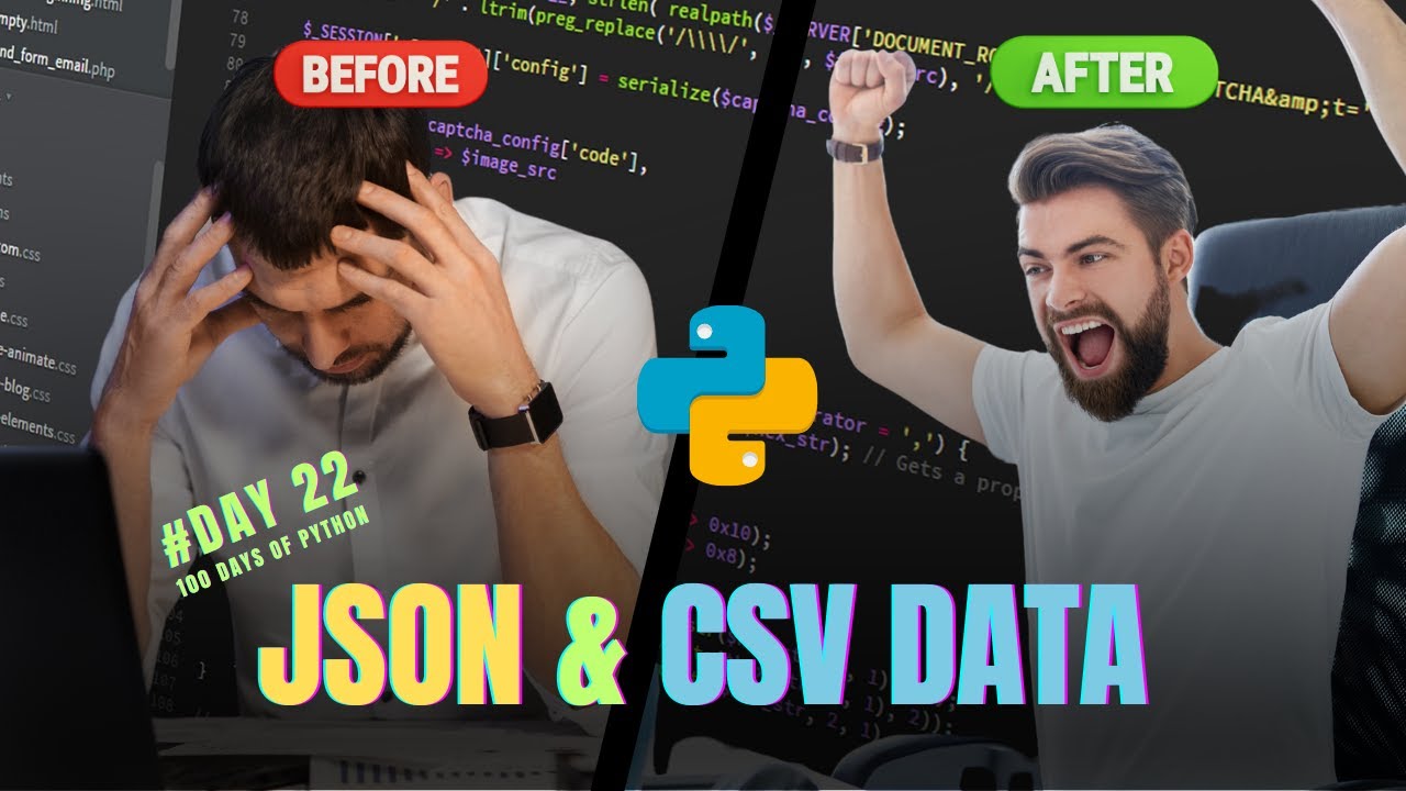 JSON and CSV Data in Python! 100 Days of Python - Day 22 - YouTube