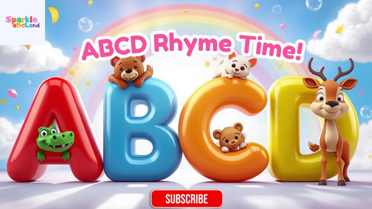 “ABCD Rhyme Time | Fun Alphabet Song for Kids | Learn ABC with Cute ...