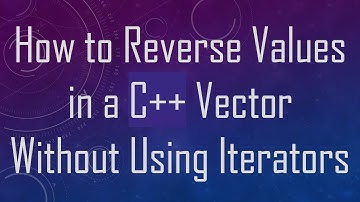 How to Reverse Values in a C+ +  Vector Without Using Iterators