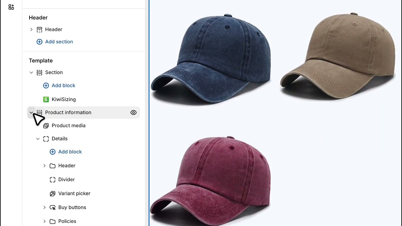 Manual Size Chart Placement (Block Option)