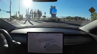 Tesla FSD 12.3.6 drives to the local airport (partial audio)